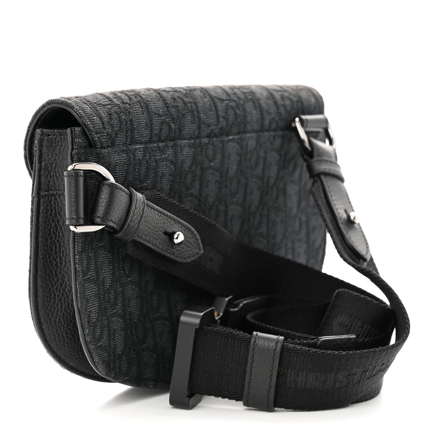 Oblique Saddle Messenger Pouch Black Blue