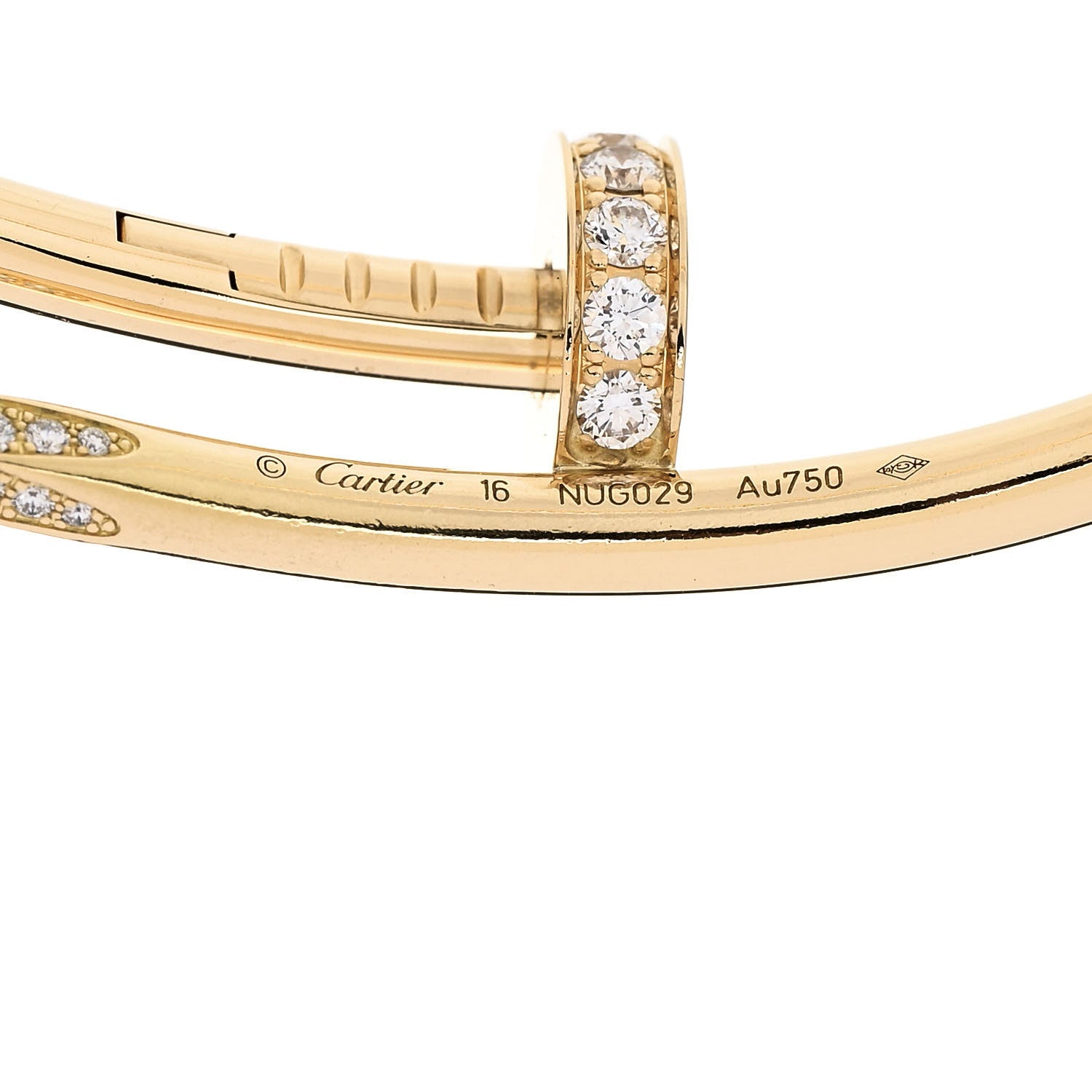 Cartier 18K Yellow Gold Diamond Juste Un Clou Bracelet 16 4 of 5