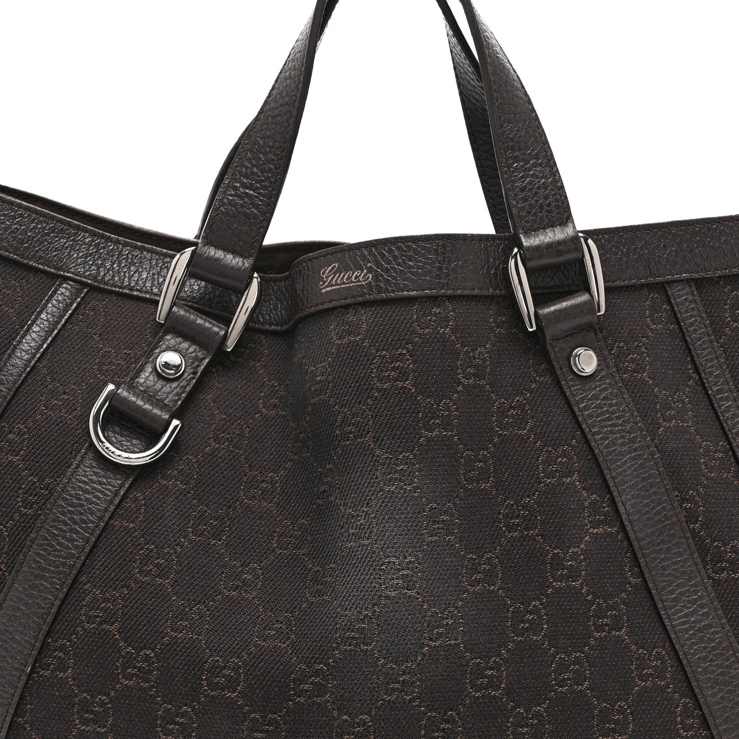 Monogram Medium Abbey Convertible Tote Dark Brown