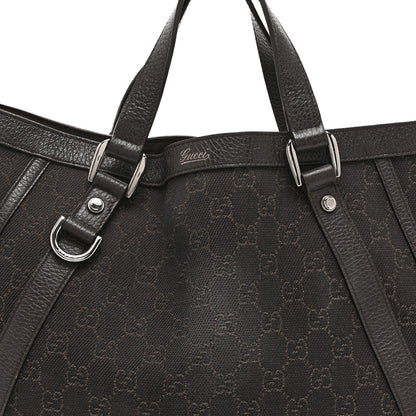 Gucci Monogram Medium Abbey Convertible Tote Dark Brown 8 of 10