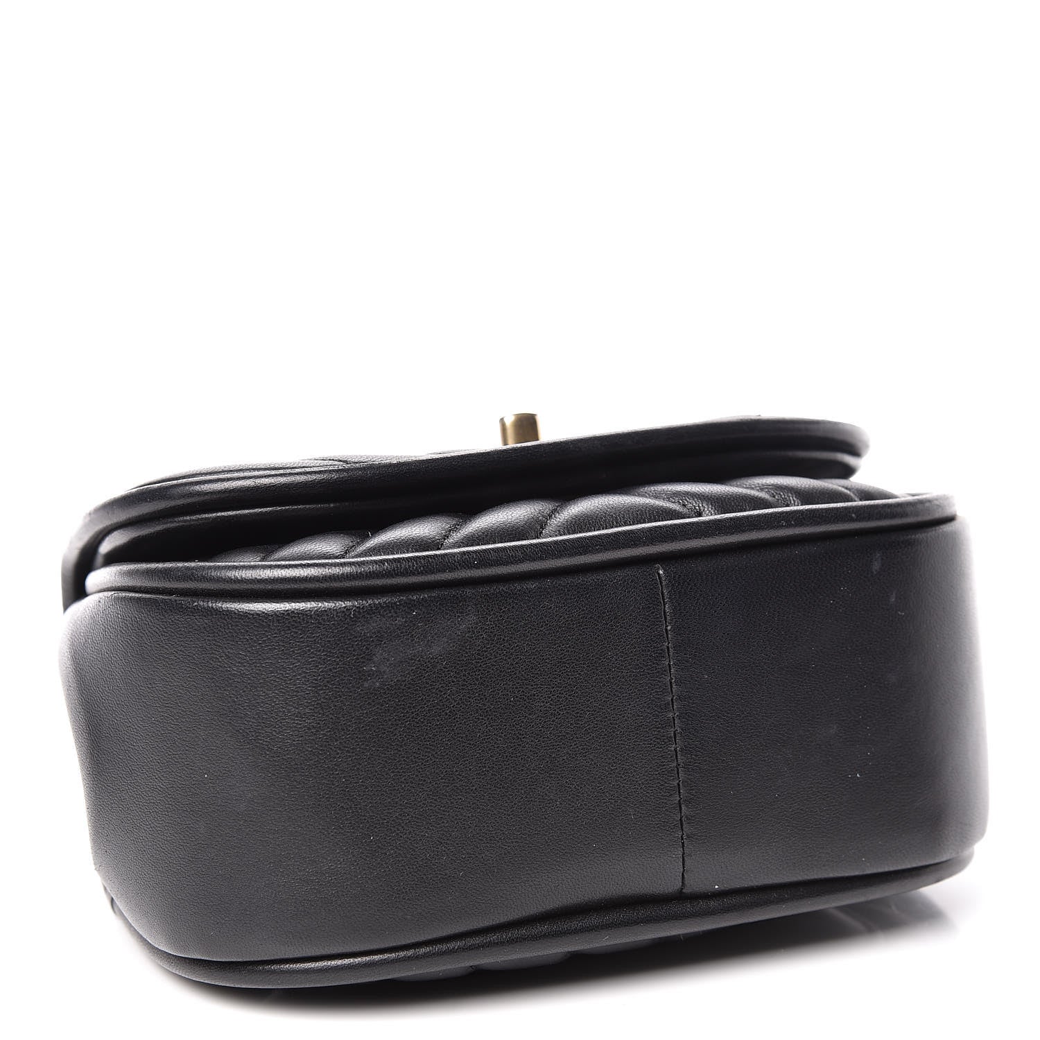 Chanel Lambskin Reverse Chevron Quilted Mini Round Top Handle Flap Black 4 of 12