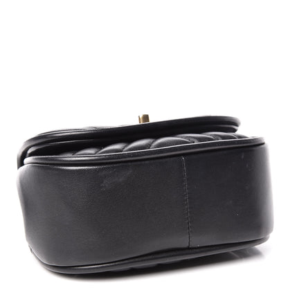 Chanel Lambskin Reverse Chevron Quilted Mini Round Top Handle Flap Black 4 of 12