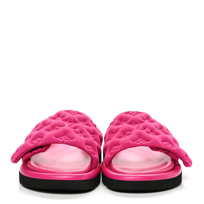 Louis Vuitton Technical Fabric Embossed Monogram Pool Pillow Comfort Mules 37 Fuchsia 2 of 8