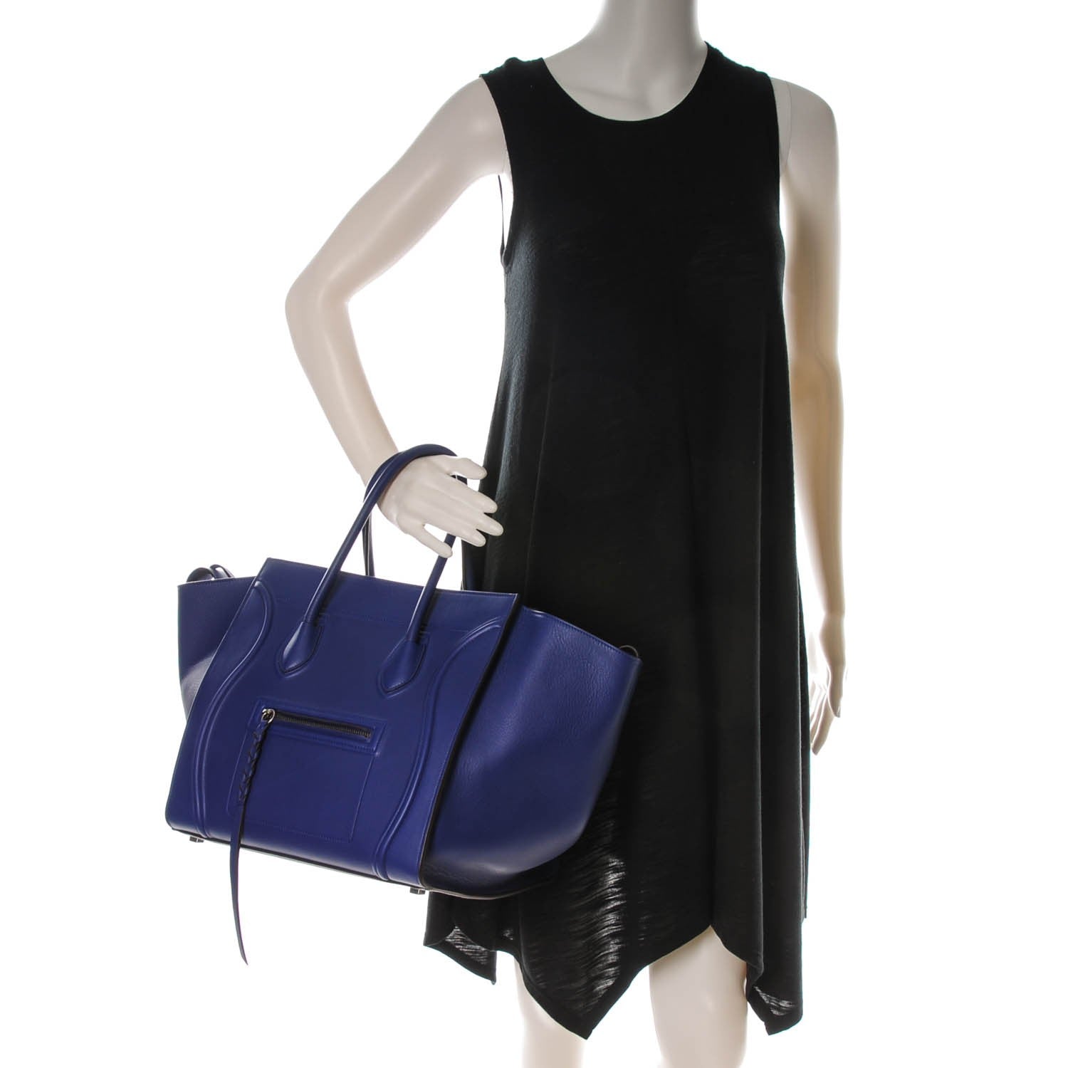 Celine Supple Calfskin Medium Phantom Luggage Indigo 2 of 8