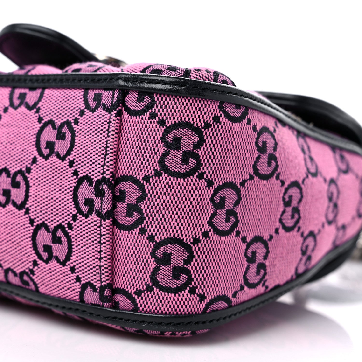 Gucci Monogram Multicolor Matelasse Diagonal Mini GG Marmont Top Handle Shoulder Bag Pink Blue 10 of 12