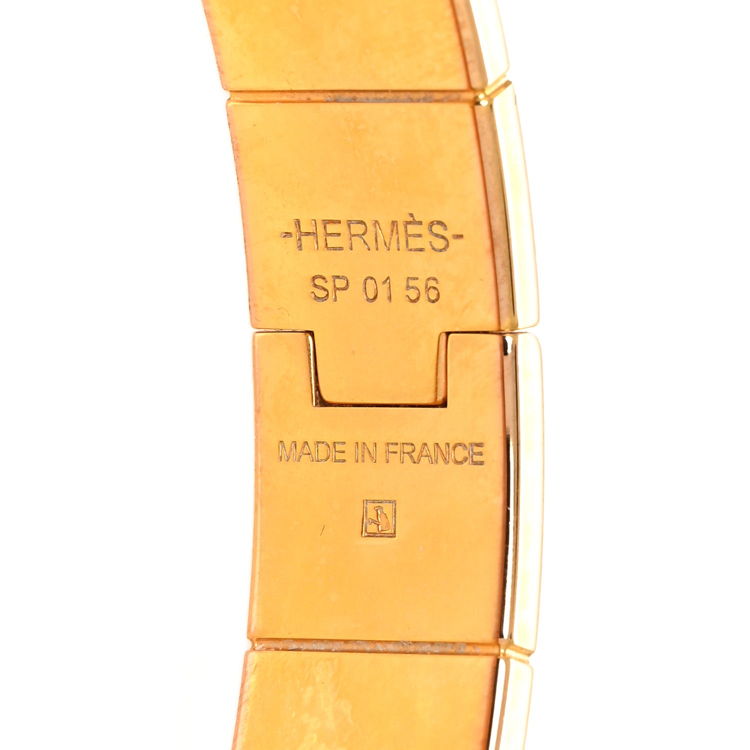 Hermes Enamel Charniere Uni Narrow Hinged Bracelet S Rose Cassatta 4 of 5