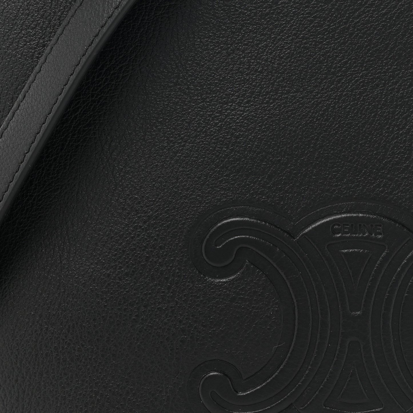 Supple Calfskin Cuir Triomphe Small Heloise Shoulder Bag Black
