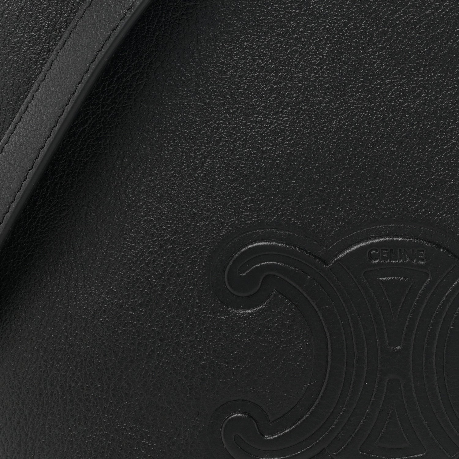 Celine Supple Calfskin Cuir Triomphe Small Heloise Shoulder Bag Black 8 of 12