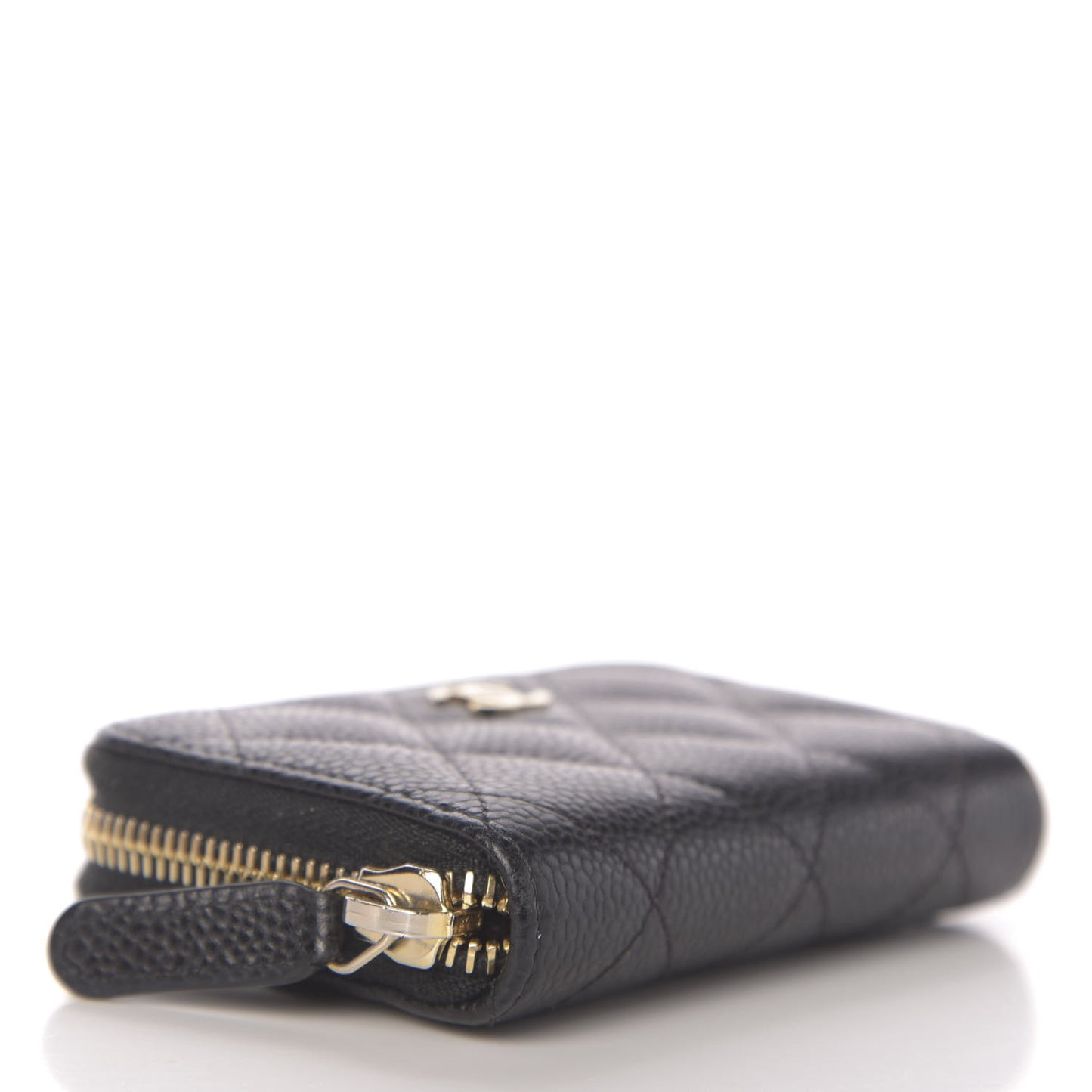Caviar Quilted Zip Coin Purse Black