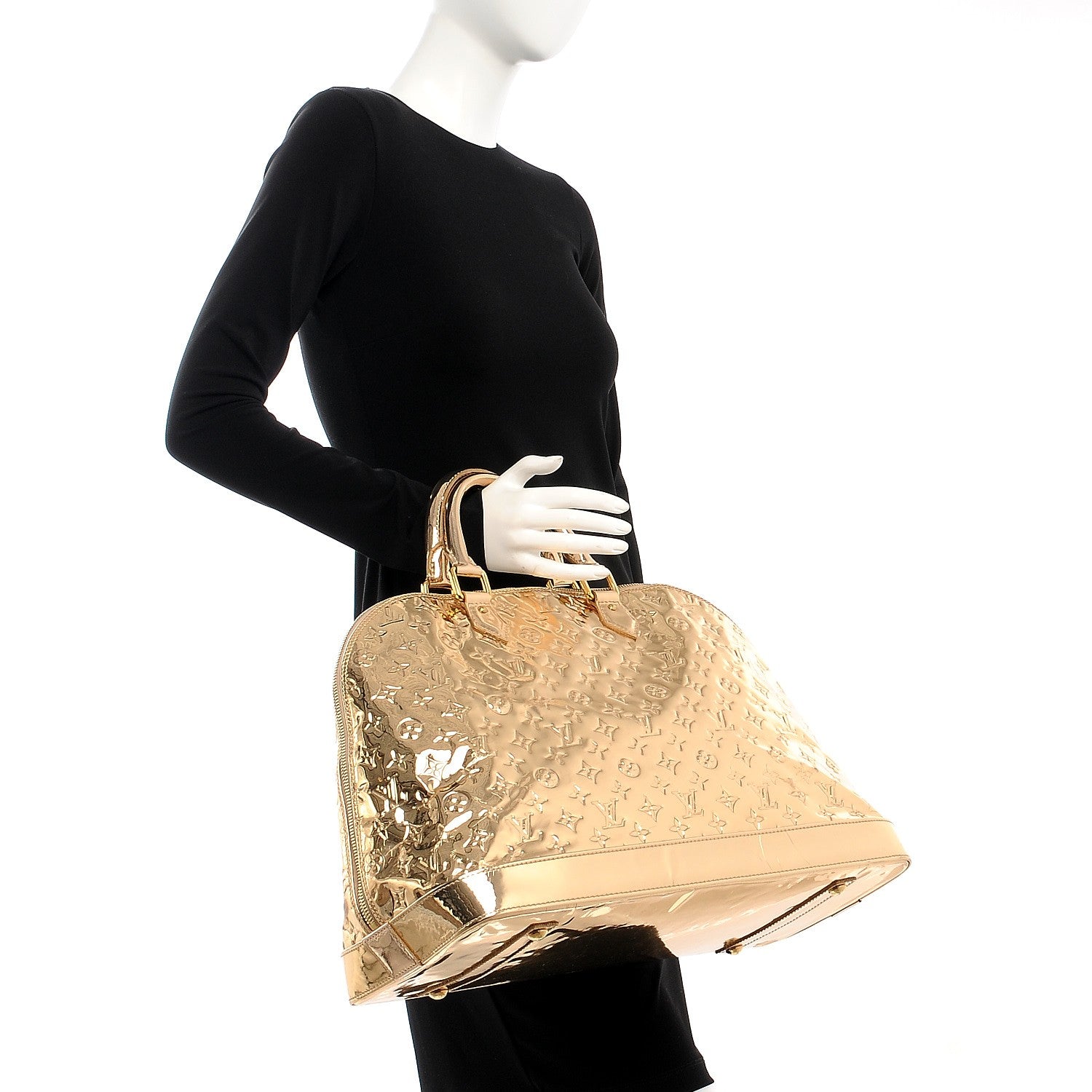 Louis Vuitton Monogram Miroir Alma GM XL Gold 2 of 17