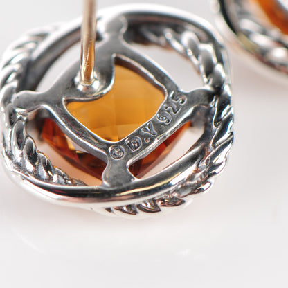 David Yurman Sterling Silver Citrine 7mm Infinity Earrings 3 of 5