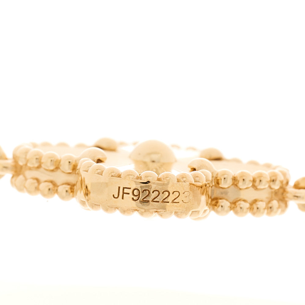 18K Yellow Gold 5 Motifs Guilloche Vintage Alhambra Bracelet