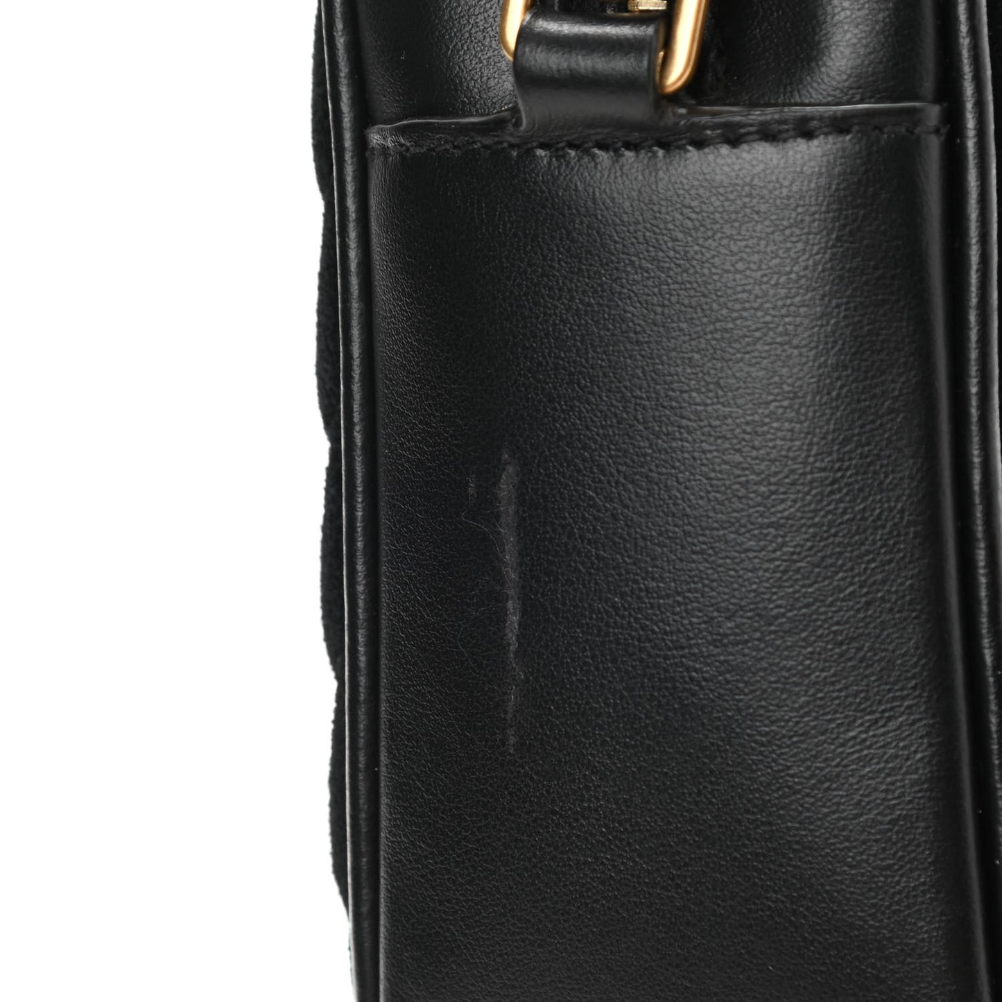 Suede Calfskin Monogram Lou Camera Bag Black