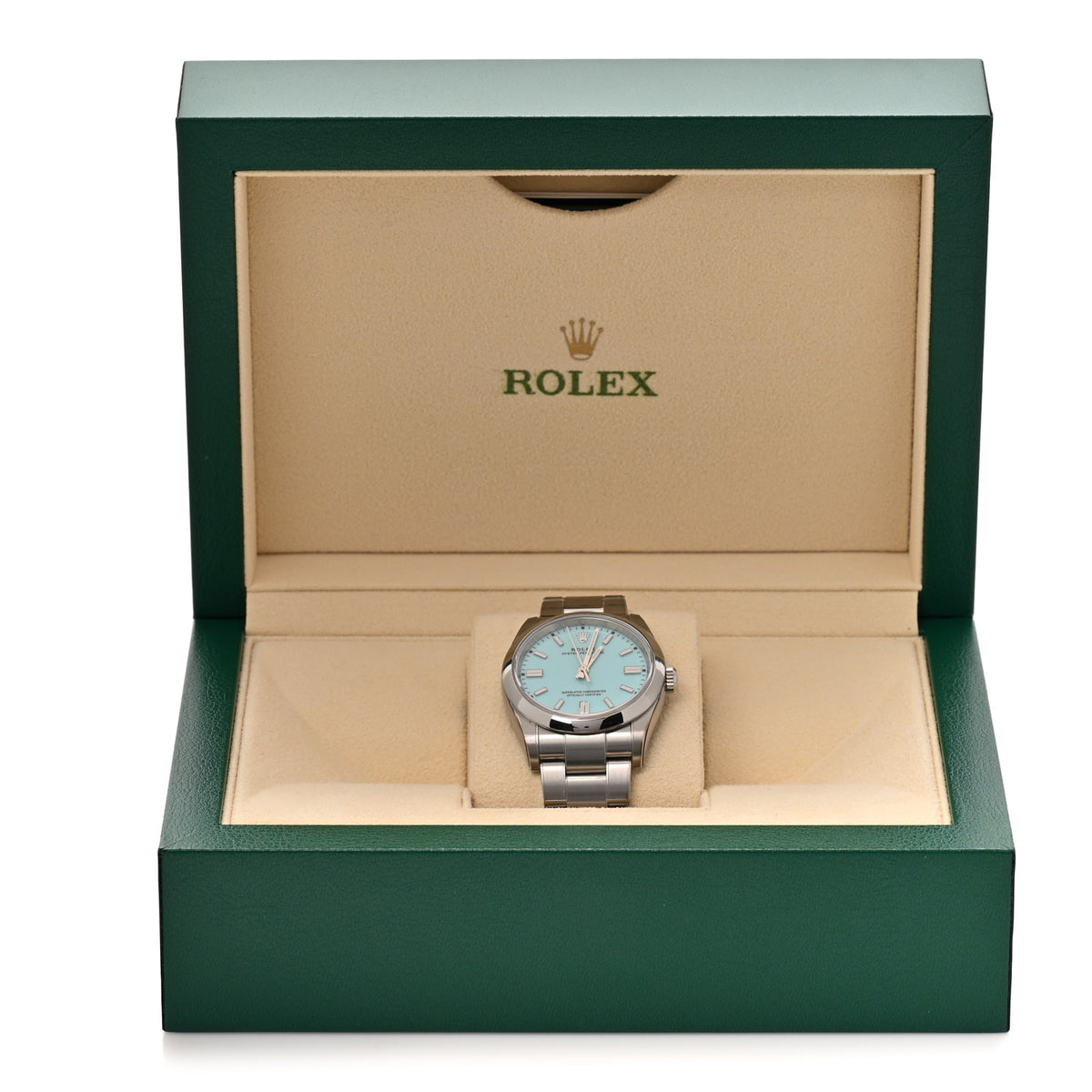 Rolex Stainless Steel 36mm Oyster Perpetual Watch Turquoise 126000 5 of 5