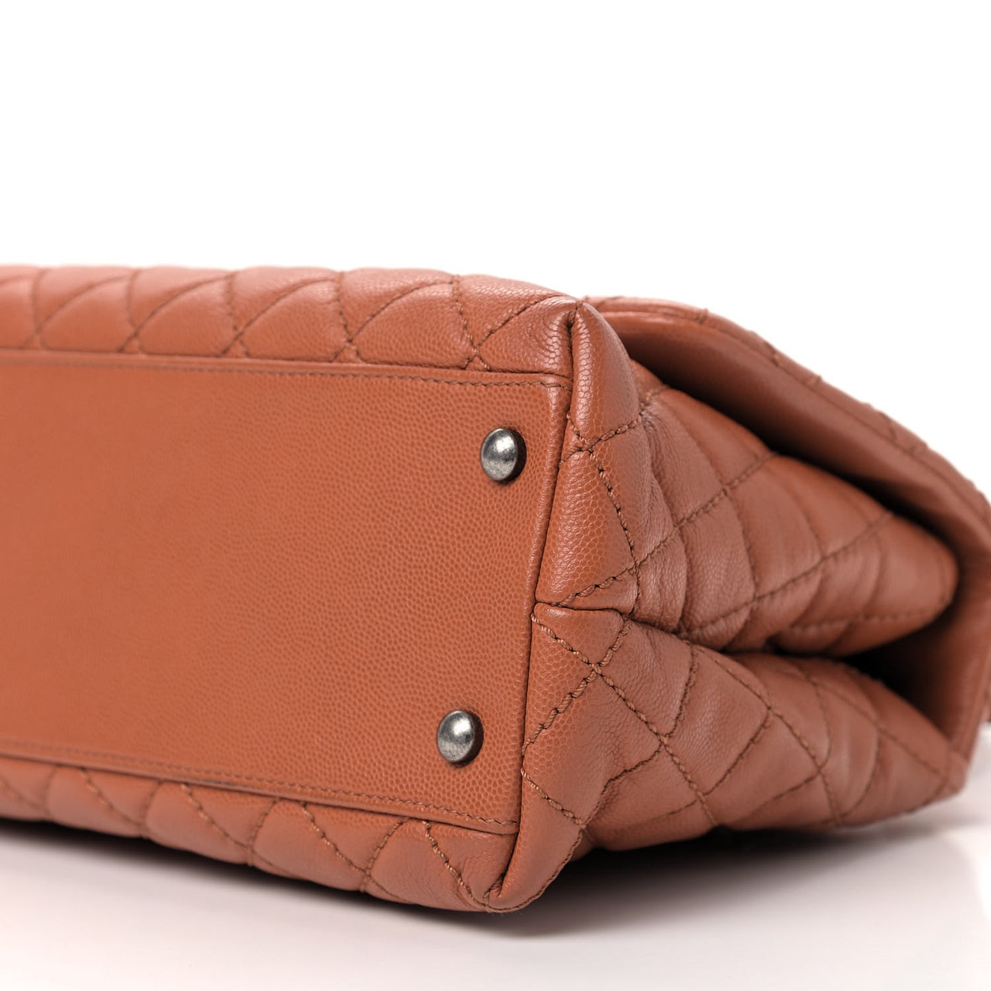 Caviar Quilted Small Coco Handle Flap Camel
