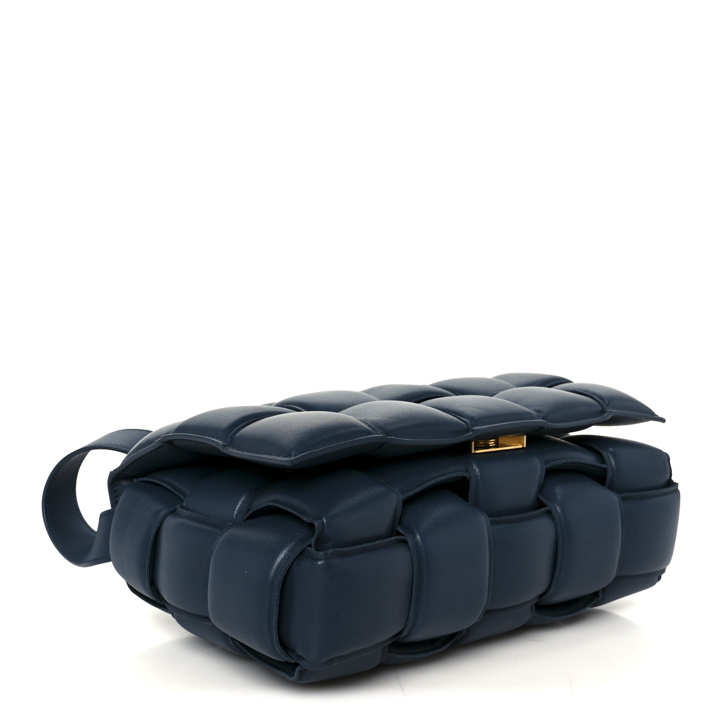 Nappa Maxi Intreccio Padded Cassette Crossbody Bag Deep Blue