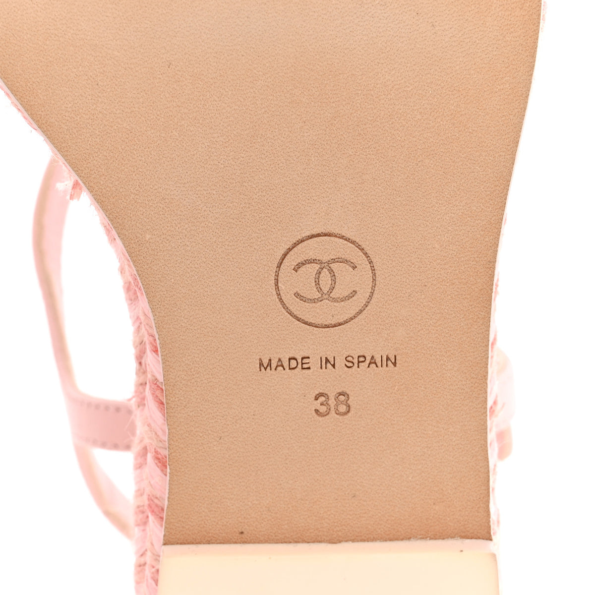 Chanel Lambskin Grosgrain CC Espadrilles Wedges 38 Pink Black 8 of 11