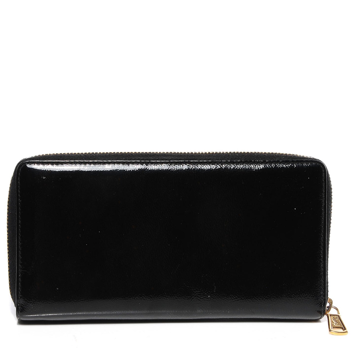 Textured Patent Monogram Belle De Jour Zip Around Wallet Black