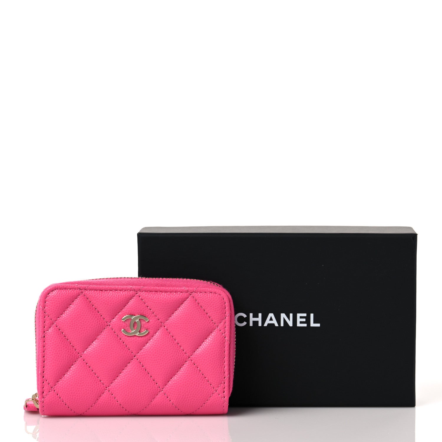 Chanel Caviar Quilted Zip Coin Purse Rose 10 of 10