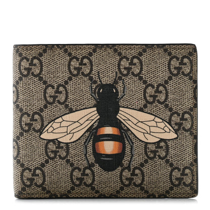 Gucci GG Supreme Monogram Bee Bi-Fold Wallet Beige 1 of 7