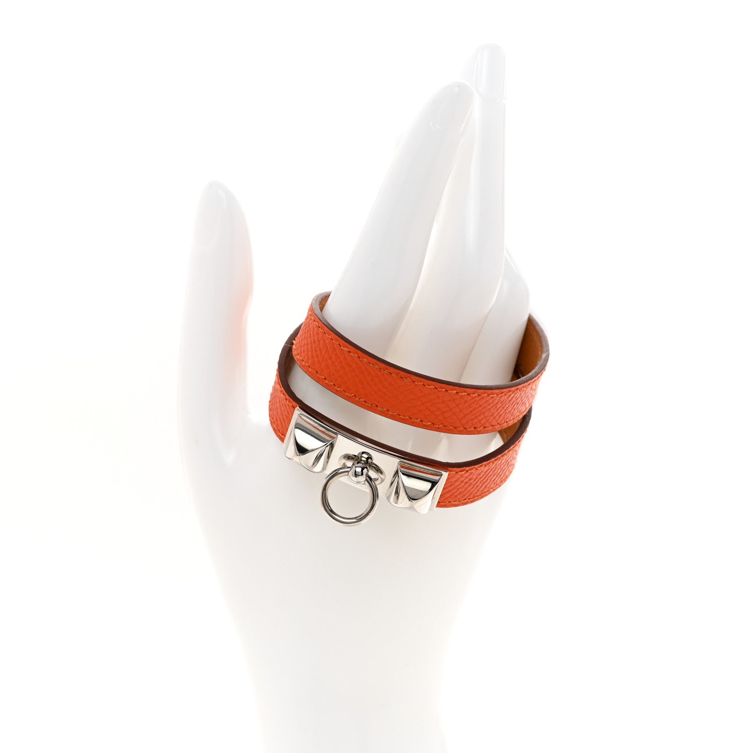 Hermes Epsom Rivale Double Tour Bracelet S Orange 2 of 6