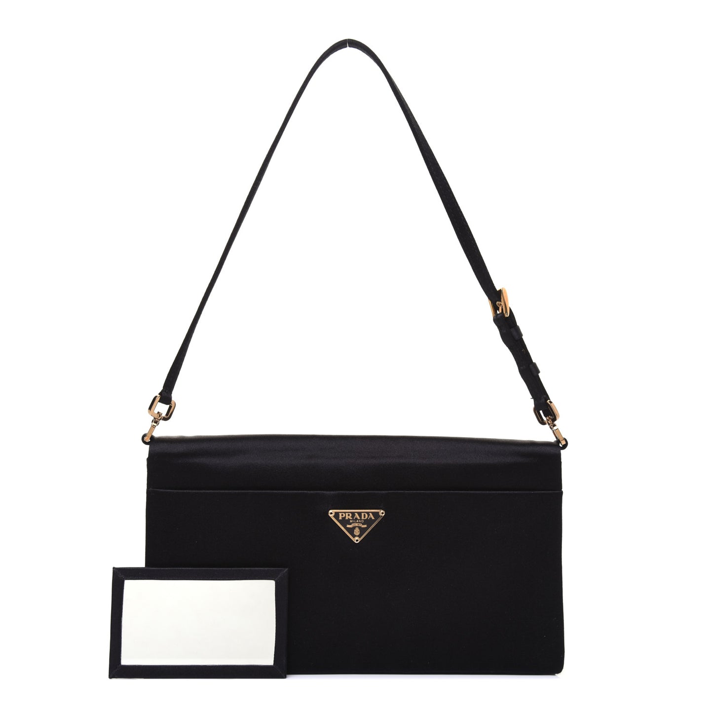 Satin Pochette Bag Black