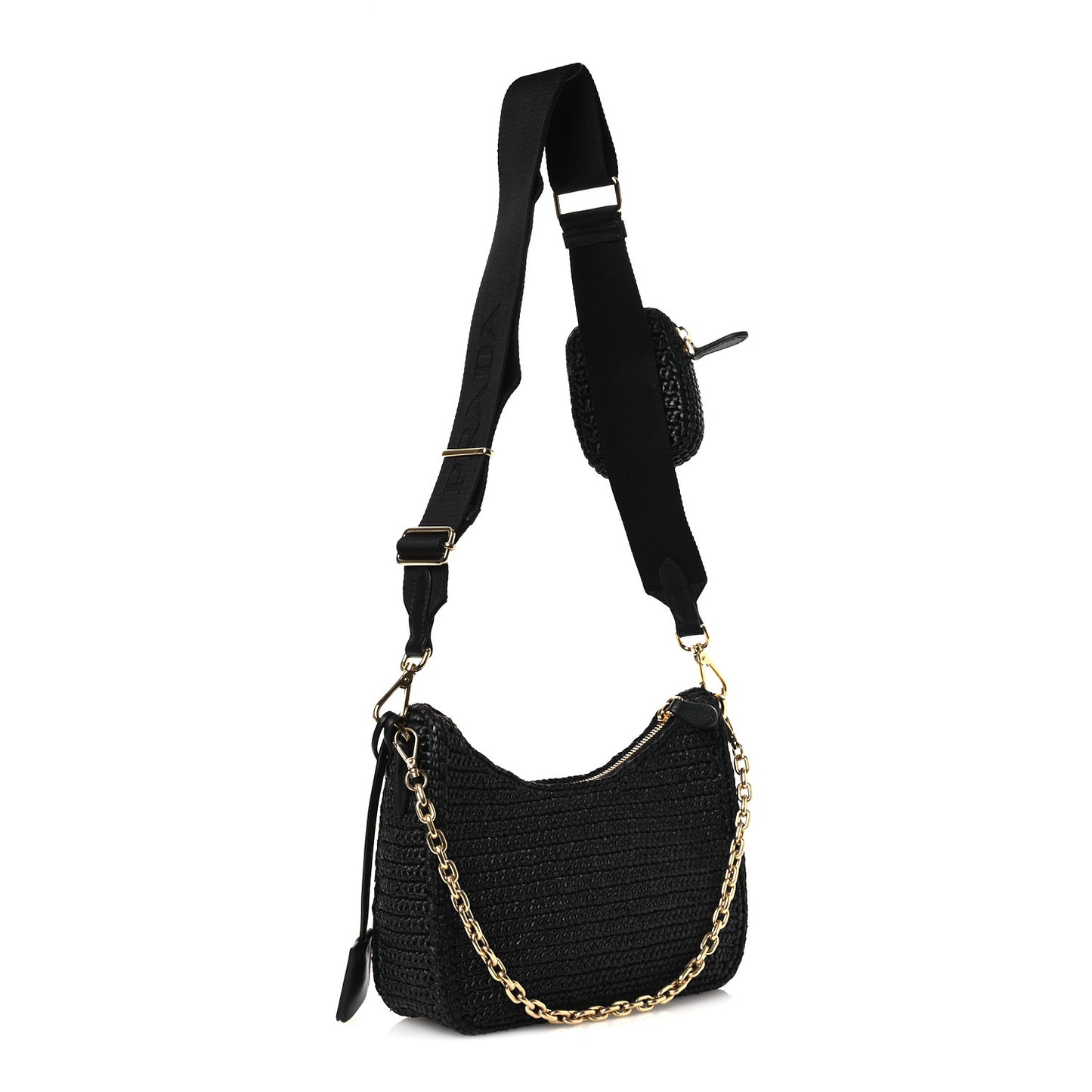 Yarn Raffia Effect Crochet Re-Edition 2005 Shoulder Bag Black