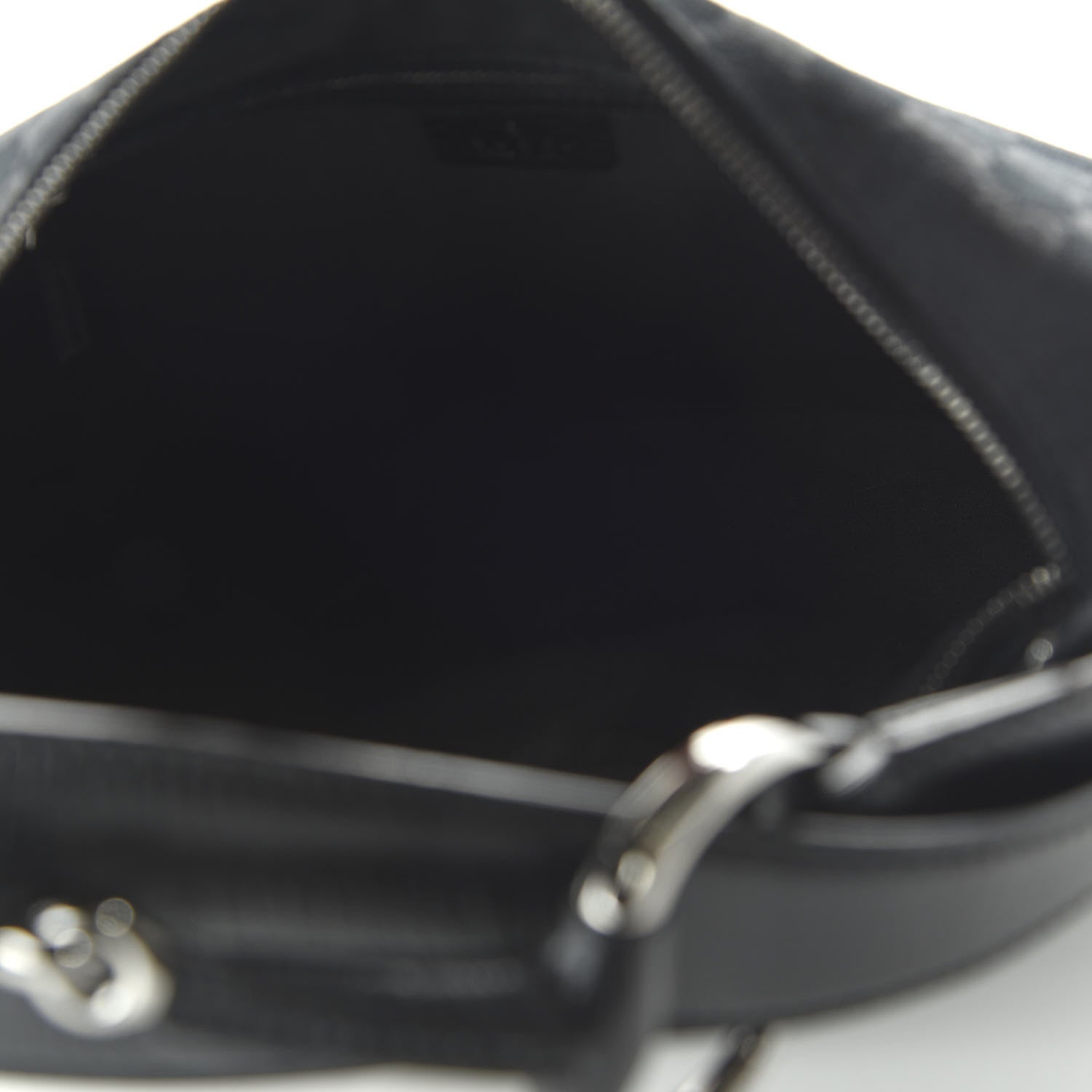 Gucci Monogram Medium Horsebit Chain Hobo Black 5 of 10