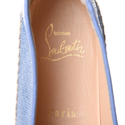 Christian Louboutin Woven Canvas Appliquéd Nanou Orlato Donna Flat Espadrilles 39 Jeans 9 of 11