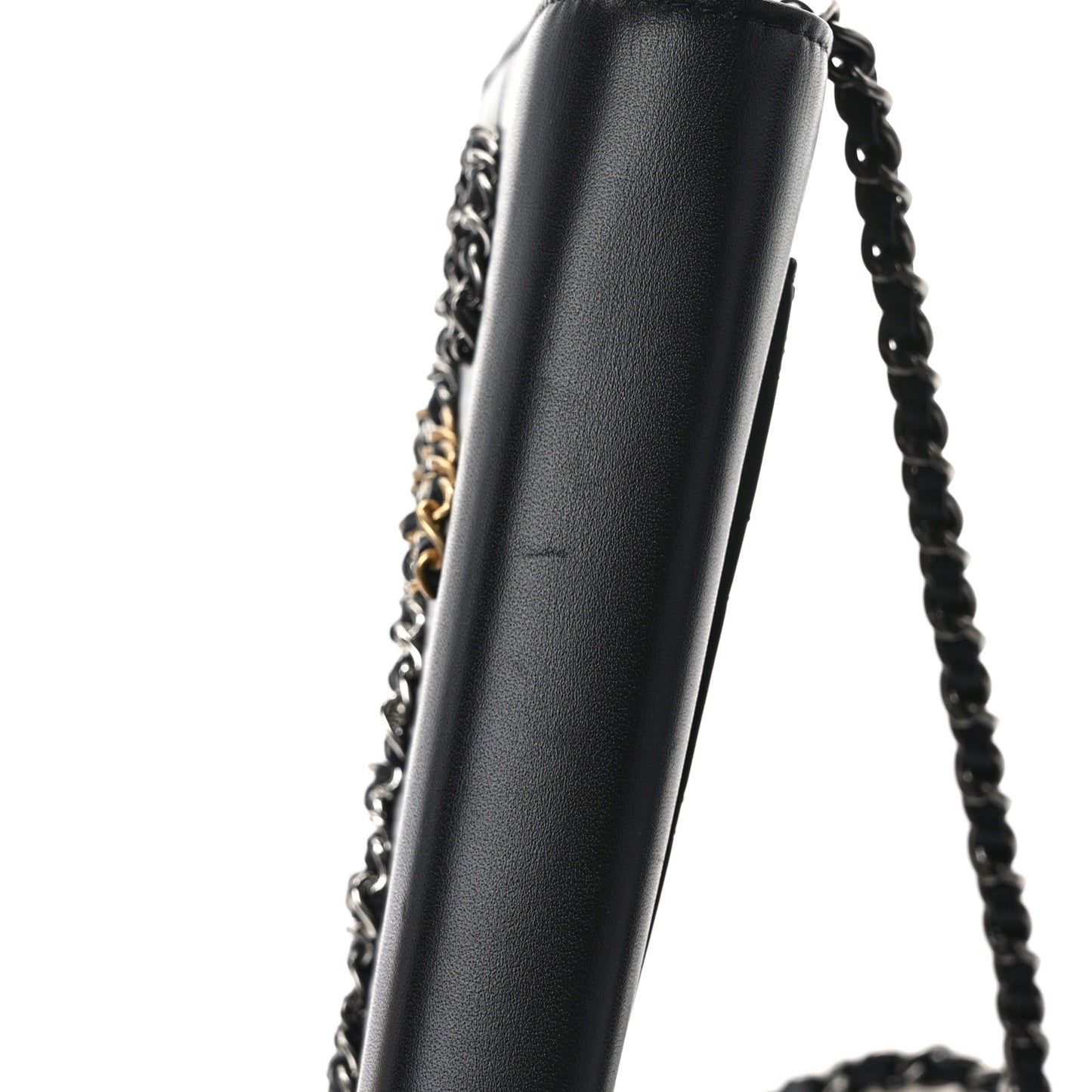 Calfskin Chain 20s Signe Wallet on Chain WOC Black
