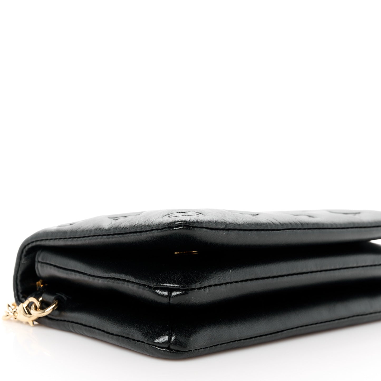 Lambskin Embossed Monogram Pochette Coussin Black