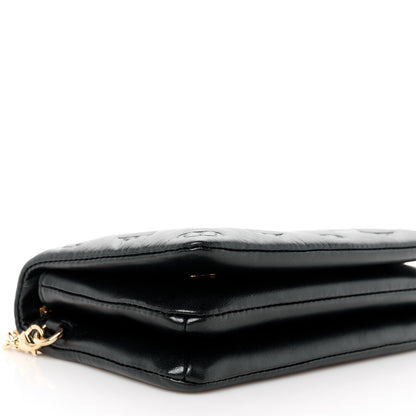 Louis Vuitton Lambskin Embossed Monogram Pochette Coussin Black 9 of 10