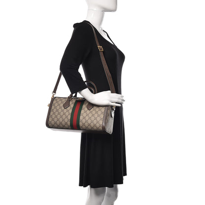 Gucci GG Supreme Monogram Web Medium Ophidia Boston Brown 2 of 10