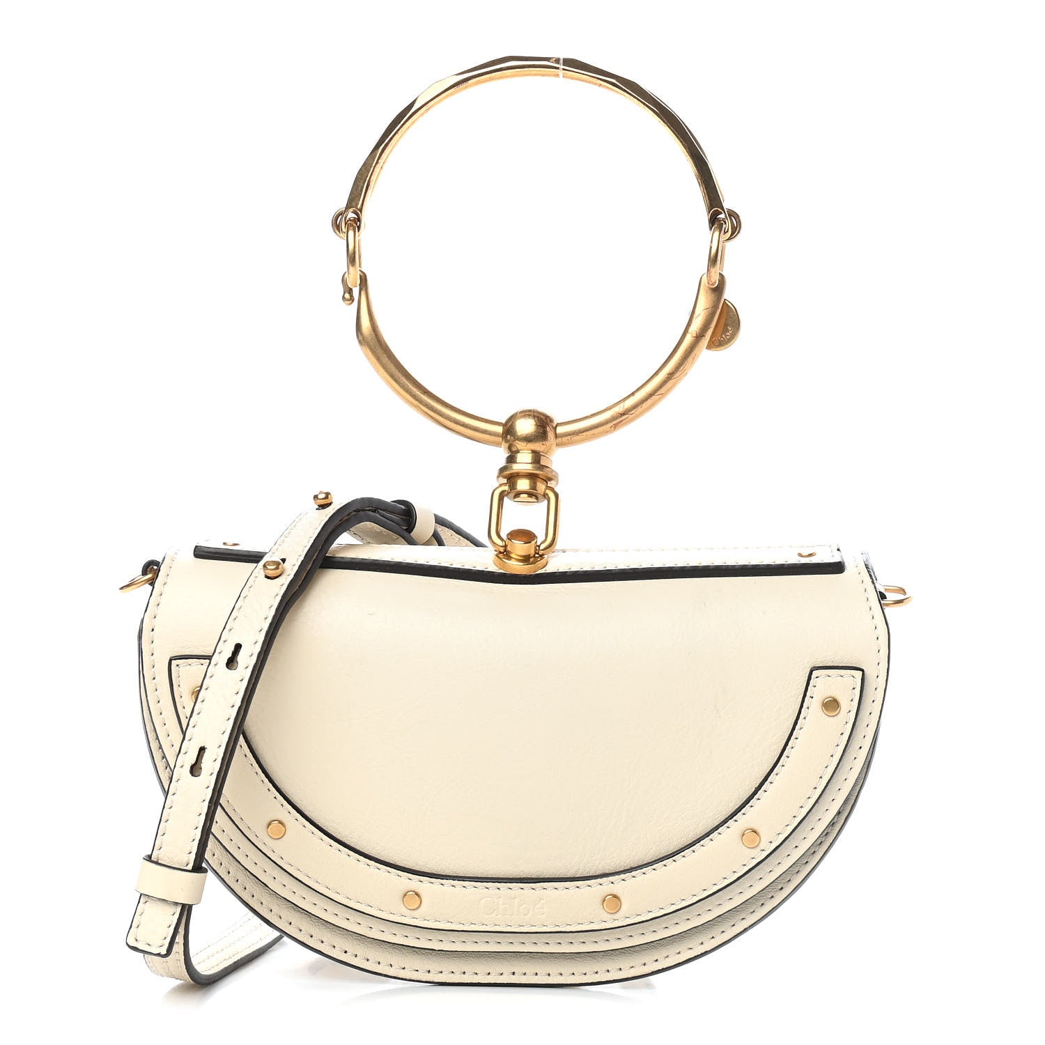 Chloe Calfskin Small Nile Bracelet Minaudiere Bag Off White 1 of 9