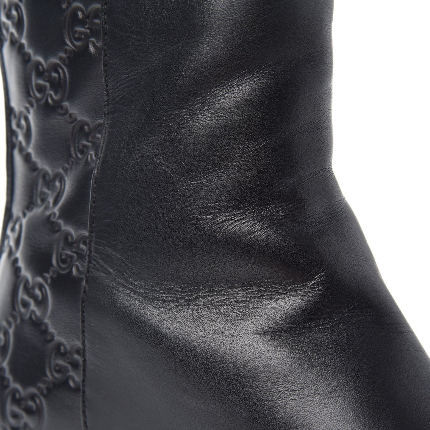 Soft Guccissima Zip Boots 36.5 Black