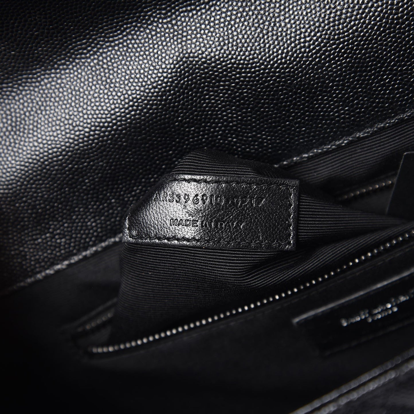 Grain De Poudre Textured Mixed Matelasse Large Triquilt Monogram Monochrome Satchel Black
