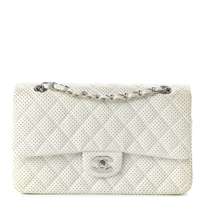 Chanel Lambskin Perforated Medium Double Flap White 1 of 10