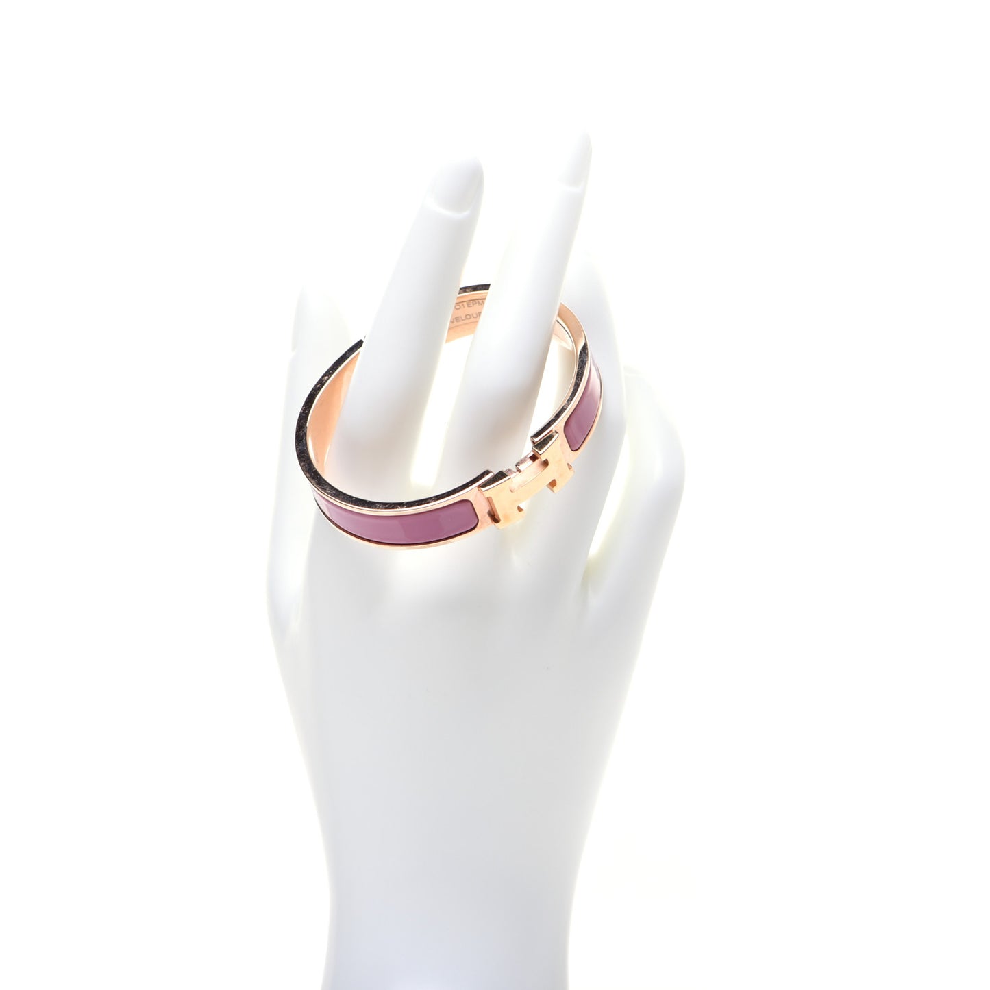 Enamel Narrow Clic Clac H Bracelet PM Rose Velours