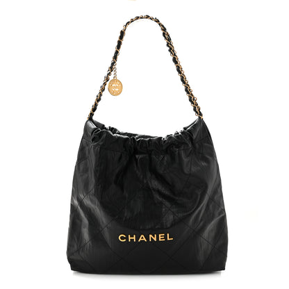 Chanel Crumpled Calfskin Quilted Chanel 22 Black 1 of 11