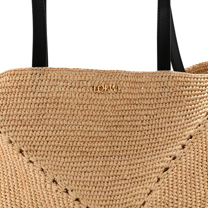 Loewe Raffia Calfskin Medium Puzzle Fold Tote Natural 7 of 12
