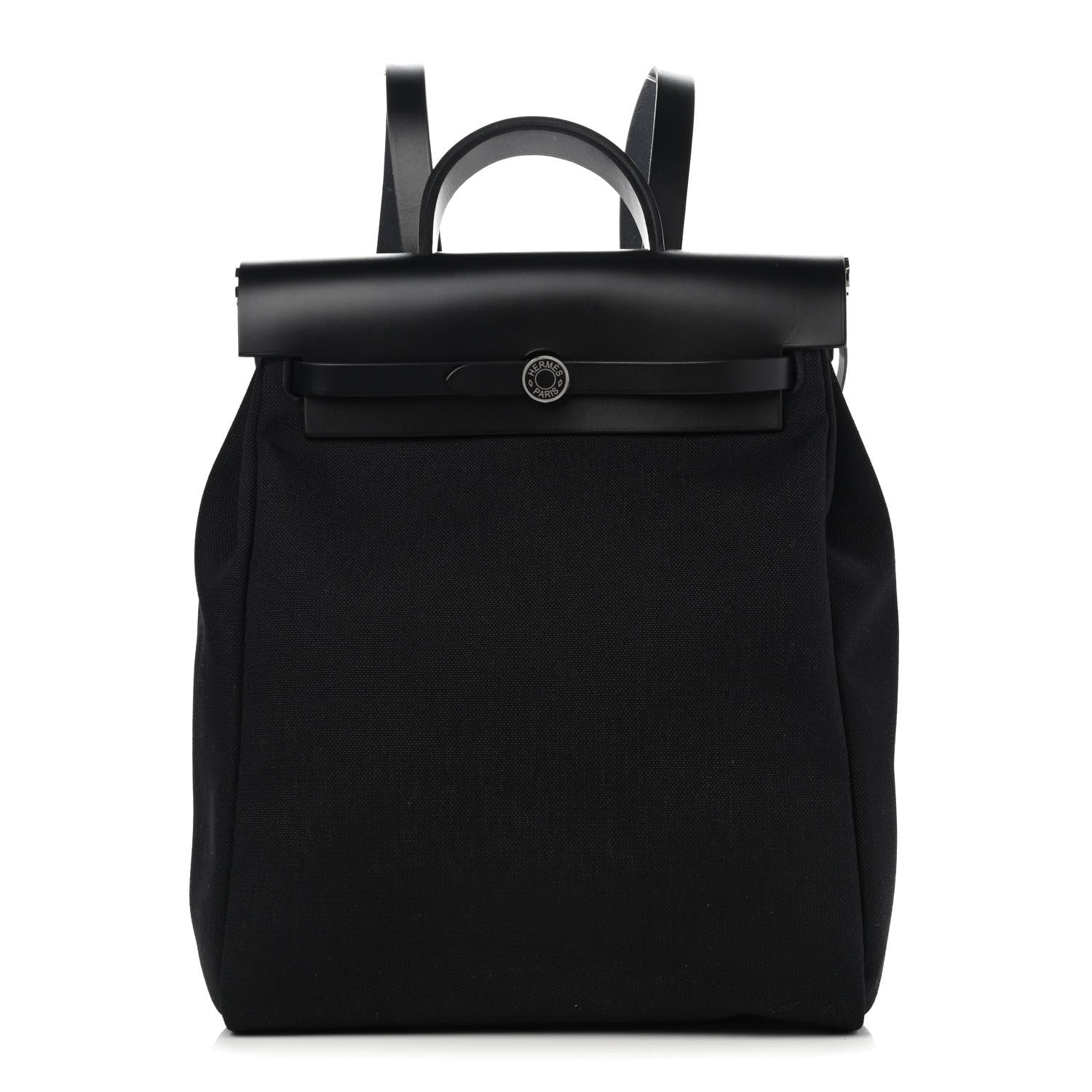 Hermes Military Toile Vache Hunter Herbag a Dos Zip Retourne Backpack Black 3 of 12
