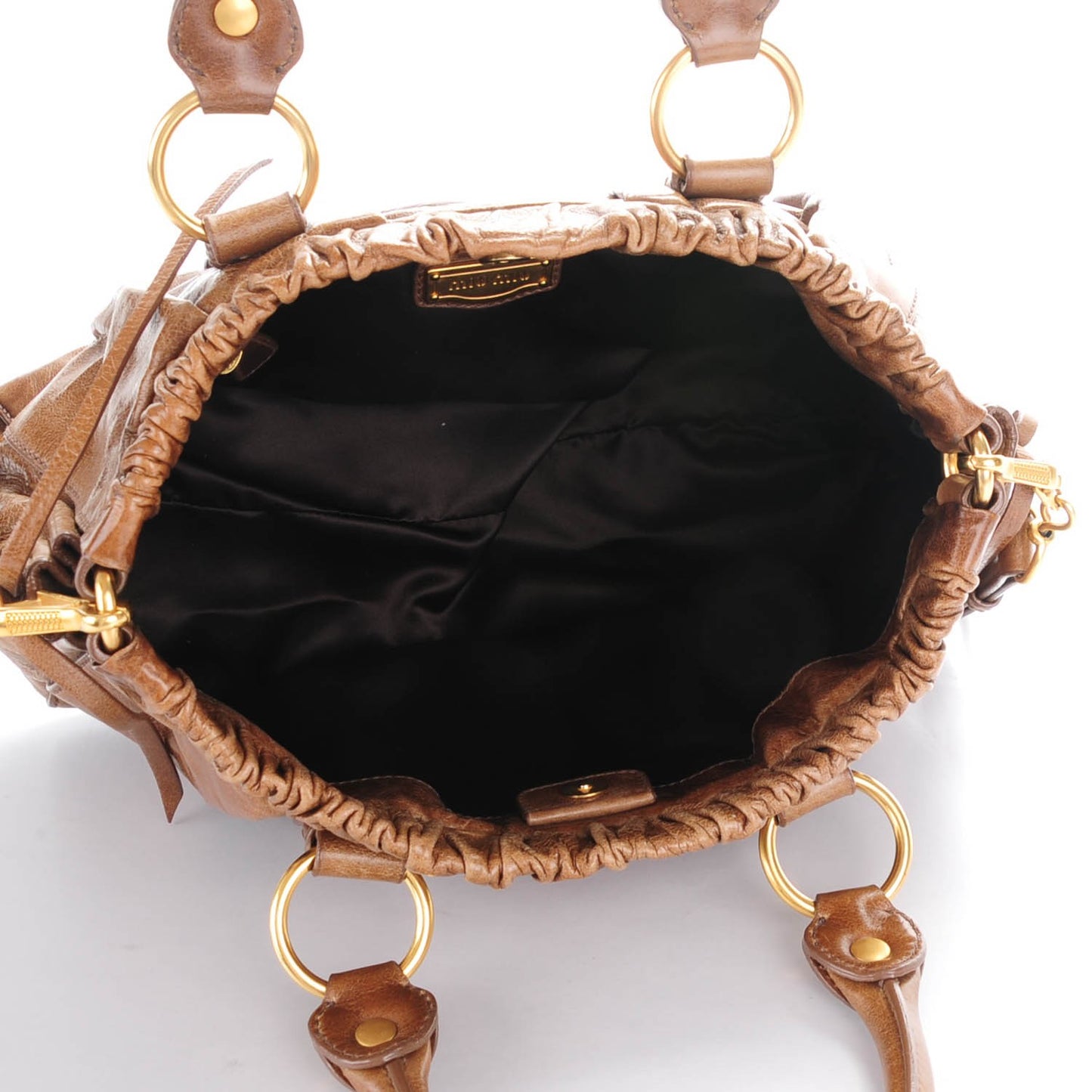 Vitello Lux Gathered Tote Palissandro