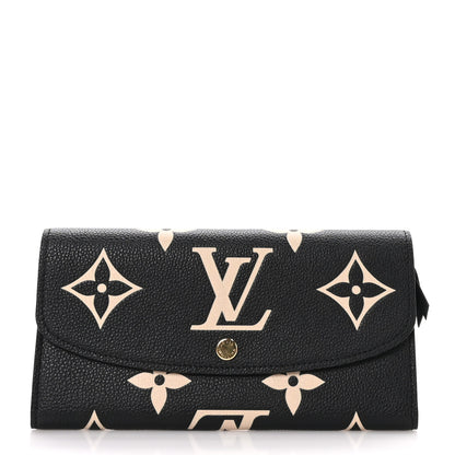 Louis Vuitton Empreinte Monogram Giant Emilie Wallet Black Beige 1 of 6