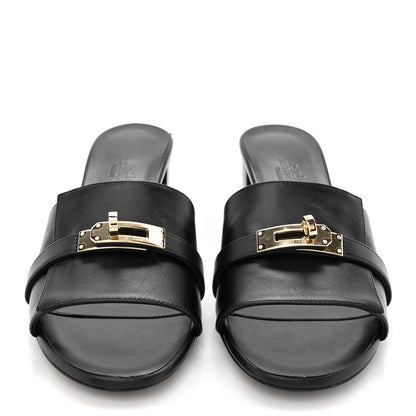 Hermes Calfskin Gigi 50 Sandals 37.5 Black 3 of 11
