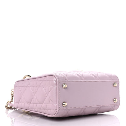 Christian Dior Metallic Lambskin Cannage Mini Lady Dior Lotus 4 of 9