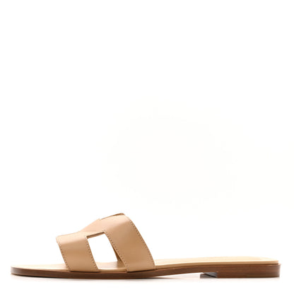 Hermes Calfskin Oran Sandals 40 Beige Albinos 1 of 10