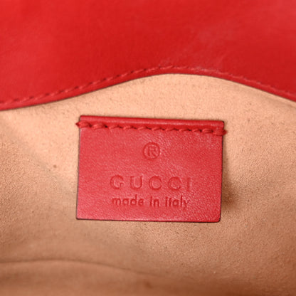 Gucci Calfskin Matelasse Super Mini GG Marmont Shoulder Bag Hibiscus Red 6 of 10