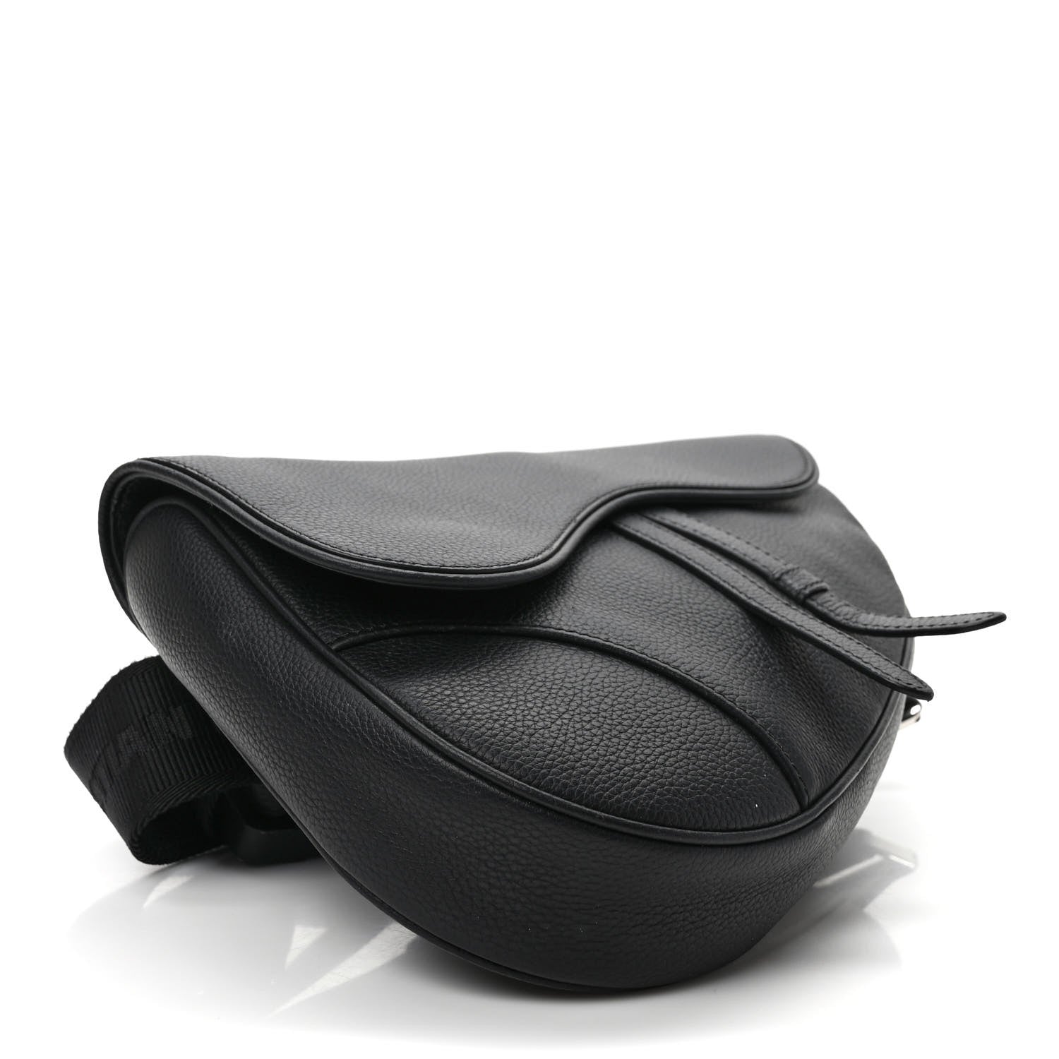 Christian Dior Grained Calfskin Mens Saddle Pouch Black 4 of 9
