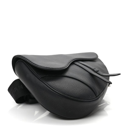 Christian Dior Grained Calfskin Mens Saddle Pouch Black 4 of 9