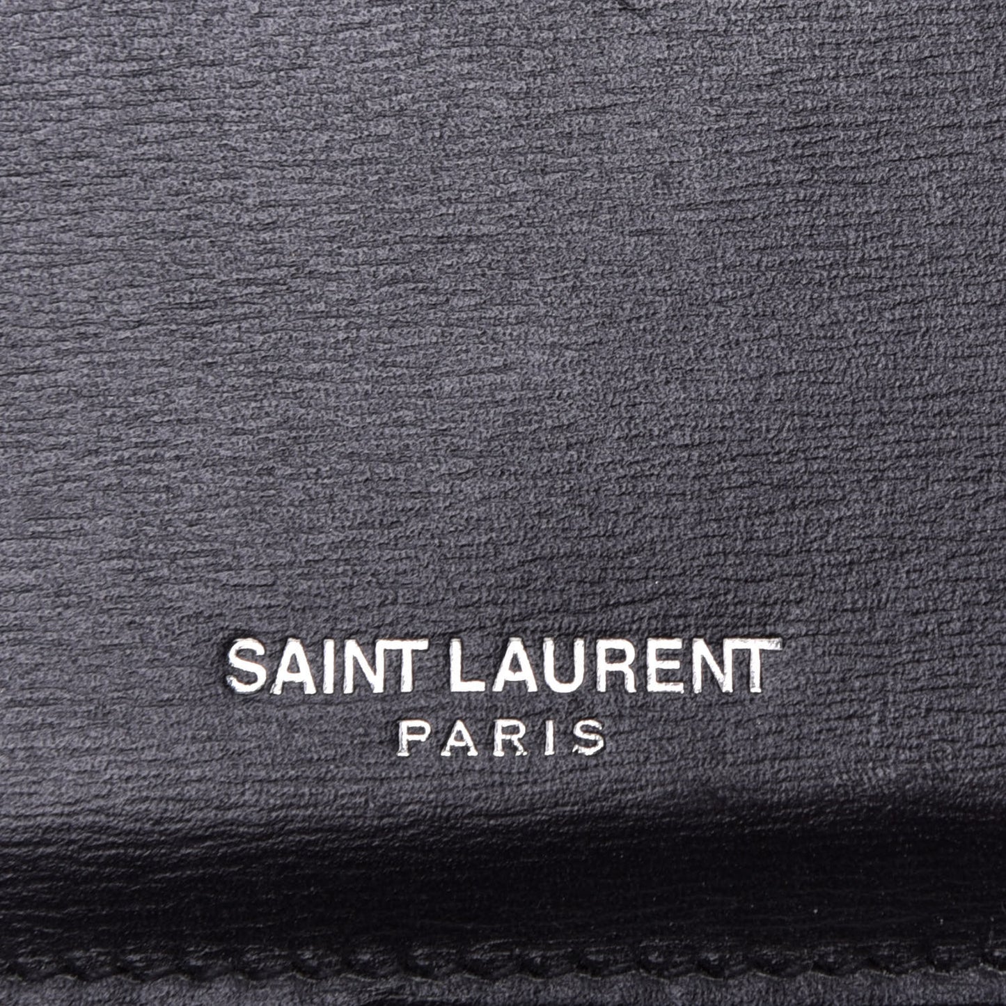 Grained Calfskin 5 Fragments Zip Pouch Card Holder Black
